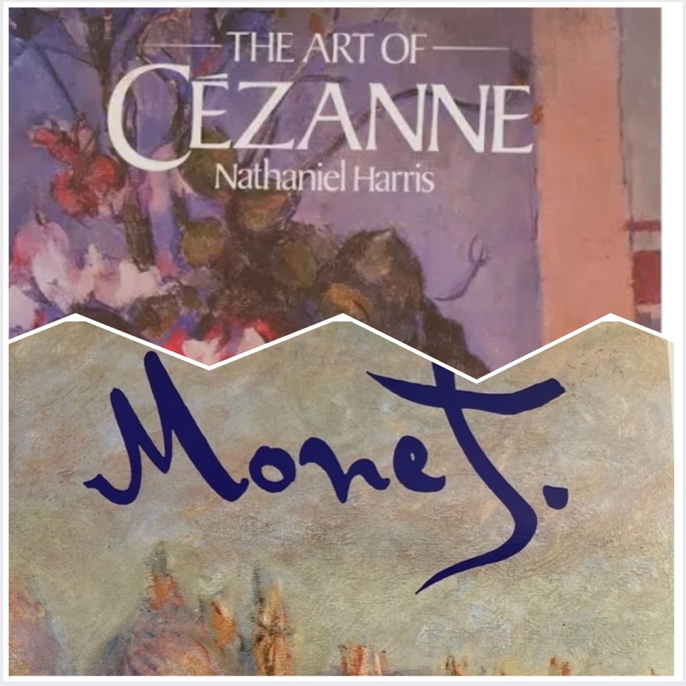 2 Hardcovers Art Books Cézanne & Monet w/Colour Illustrations-Treasure Hunt Gift